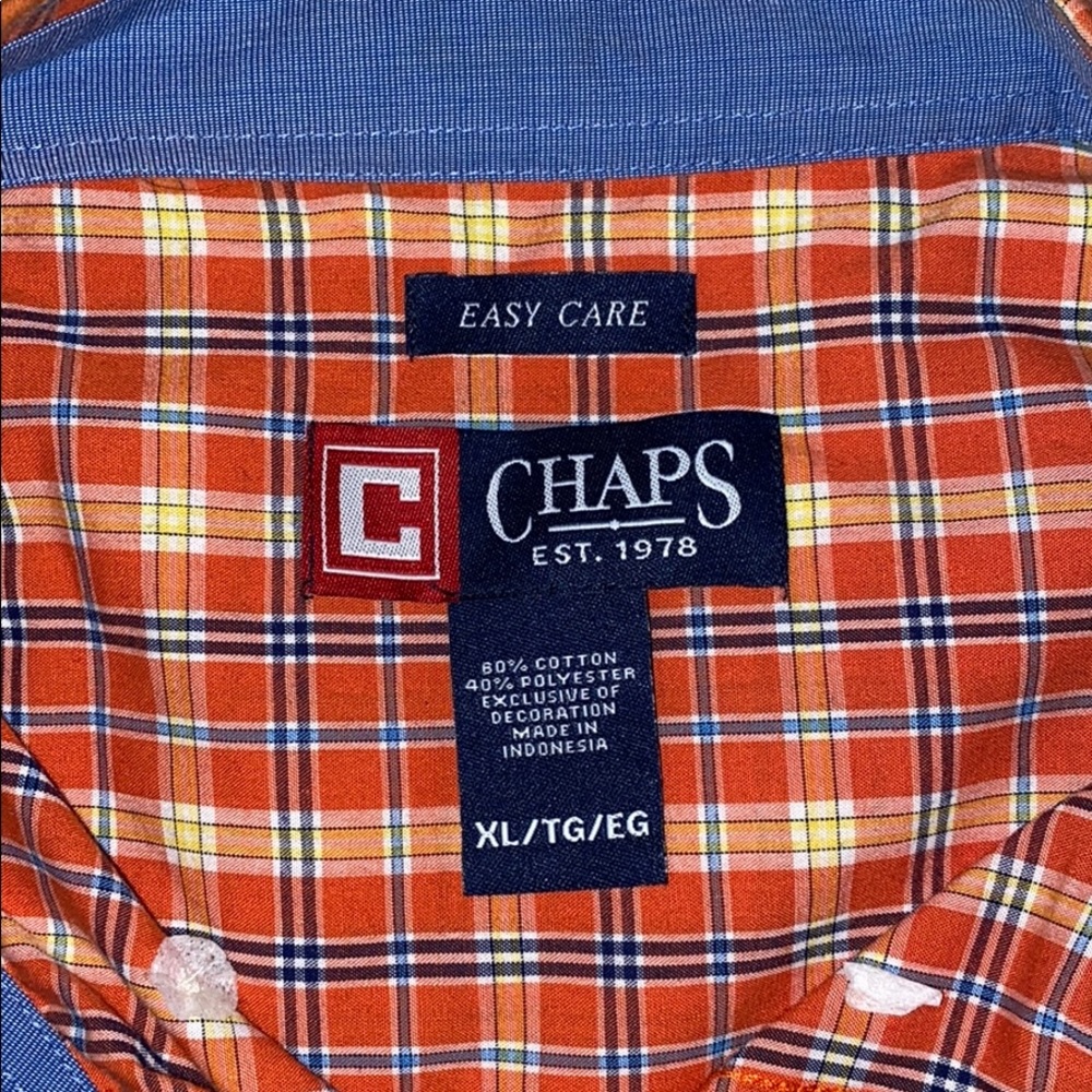 NWOT Men’s Chaps Plaid Button Down - Picture 4 of 4
